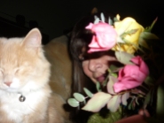 Flower girl with cat